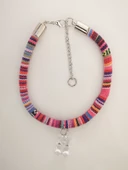 Kedi Köpek Boyun Tasması Bohem Kedi Kolyesi Renkli Jelibon Ayıcık - Pembe - 5