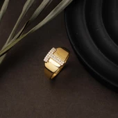 14 Ayar T Harf Altın Yüzük thumbnail 4