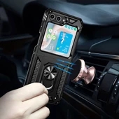 Gpack Samsung Galaxy Z Flip 5 Kılıf Vega Sert Silikon Tank Standlı Yüzüklü Mıknatıslı thumbnail 3