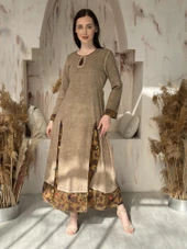 KADIN YAZLIK PAMUKLU ASTARLI TESETTÜR ELBİSE CAMEL - BUTİK ESRA KANDEMİR 92043 thumbnail 1