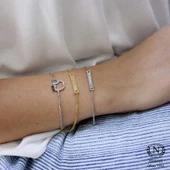 925 Ayar Gümüş Plaka Bileklik thumbnail 5