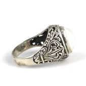 925 ayar Gümüş İnci Taşlı Erkek Yüzük thumbnail 3