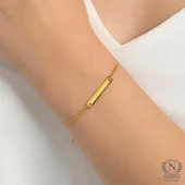 925 Ayar Gümüş Plaka Bileklik thumbnail 1