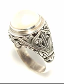 925 ayar Gümüş İnci Taşlı Erkek Yüzük thumbnail 5