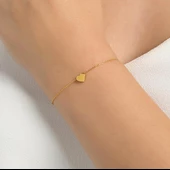 925 Ayar Gümüş Kalp Bileklik, Beyaz thumbnail 1