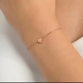 925 Ayar Gümüş Kalp Bileklik, Beyaz thumbnail 6