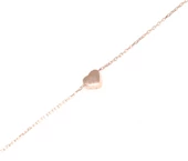 925 Ayar Gümüş Kalp Bileklik, Beyaz thumbnail 3