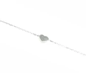 925 Ayar Gümüş Kalp Bileklik, Beyaz thumbnail 5