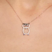 925 Ayar Gümüş Baykuş Kolye thumbnail 1