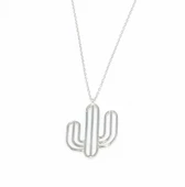 925 Ayar Gümüş Kaktüs Kolye thumbnail 4