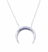 925 Ayar Gümüş Minik Yarım Ay Kolye thumbnail 3