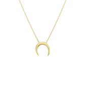 925 Ayar Gümüş Minik Yarım Ay Kolye thumbnail 1