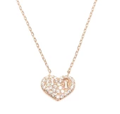 925 Ayar Gümüş Kalp Anahtar Deliği Kolye, Beyaz Taş thumbnail 2