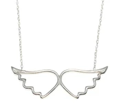 Melek Kanadı 925 Ayar Gümüş Kolye, Beyaz thumbnail 3