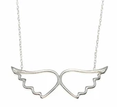 Melek Kanadı 925 Ayar Gümüş Kolye, Beyaz thumbnail 1