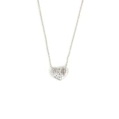 925 Ayar Gümüş Kalp Anahtar Deliği Kolye, Beyaz Taş thumbnail 1