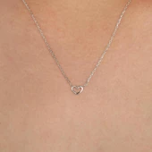 925 Ayar Gümüş İçi Boş Kalp Kolye thumbnail 1