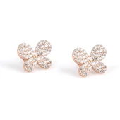 925 Ayar Gümüş Kelebek Küpe, Beyaz - Beyaz Taş thumbnail 1