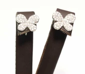 925 Ayar Gümüş Kelebek Küpe, Beyaz - Beyaz Taş thumbnail 4