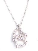 925 Ayar Gümüş Çift Kalp Kolye, Beyaz - Beyaz Taş thumbnail 4