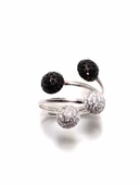 925 Ayar Gümüş Top Yüzük, Beyaz thumbnail 1