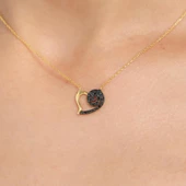 925 Ayar Gümüş Kalpli, Lava Kolye thumbnail 6