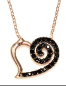 925 Ayar Gümüş Kalpli, Lava Kolye thumbnail 4