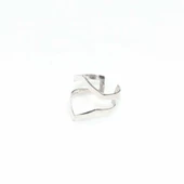 925 Ayar Beyaz Gümüş Zikzak Yüzük thumbnail 5