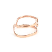 925 Ayar Gümüş Yuvarlak Yüzük, Pembe thumbnail 5