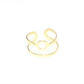 925 Ayar Gümüş Yuvarlak Yüzük, Sarı thumbnail 2