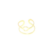 925 Ayar Gümüş Yuvarlak Yüzük, Sarı thumbnail 3