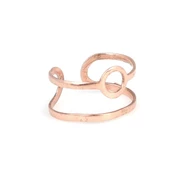 925 Ayar Gümüş Yuvarlak Yüzük, Pembe thumbnail 3