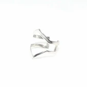 925 Ayar Beyaz Gümüş Zikzak Yüzük thumbnail 6