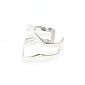 925 Ayar Beyaz Gümüş Zikzak Yüzük thumbnail 3