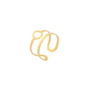 925 Ayar Gümüş Yuvarlak Yüzük, Sarı thumbnail 1