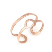 925 Ayar Gümüş Yuvarlak Yüzük, Pembe thumbnail 1