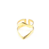 925 Ayar Sarı Gümüş Zikzak Yüzük thumbnail 2