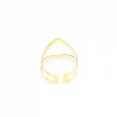 925 Ayar Sarı Gümüş Zikzak Yüzük thumbnail 3