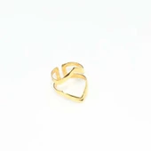 925 Ayar Sarı Gümüş Zikzak Yüzük thumbnail 4