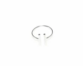 925 Ayar Gümüş Çubuk Ayarlanabilir Yüzük, Beyaz thumbnail 5