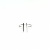 925 Ayar Gümüş Çubuk Ayarlanabilir Yüzük, Beyaz thumbnail 3