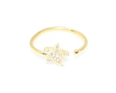 925 Ayar Gümüş Minik Yıldız Taşlı Yüzük, Sarı thumbnail 3