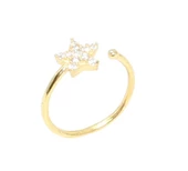 925 Ayar Gümüş Minik Yıldız Taşlı Yüzük, Sarı thumbnail 6