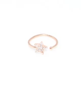925 Ayar Gümüş Minik Yıldız Taşlı Yüzük, Pembe thumbnail 2