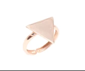 925 Ayar Gümüş Minik Üçgen Yüzük, Pembe thumbnail 4