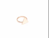 925 Ayar Gümüş Minik Üçgen Yüzük, Pembe thumbnail 2