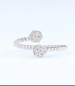 925 Ayar Gümüş Altıgen Çapraz Toplu Tasarım Yüzük thumbnail 3