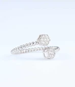 925 Ayar Gümüş Altıgen Çapraz Toplu Tasarım Yüzük thumbnail 4