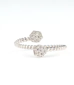 925 Ayar Gümüş Altıgen Çapraz Toplu Tasarım Yüzük thumbnail 1