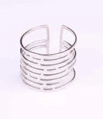 925 Ayar Gümüş Labirent Yüzük, Beyaz thumbnail 3